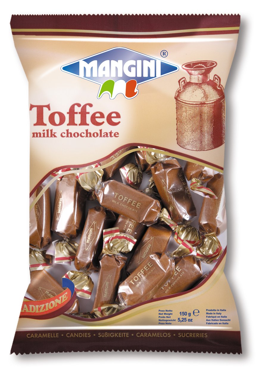 Mangini, Italian Milk Chocolate Toffee 150g bag (5 pcs)