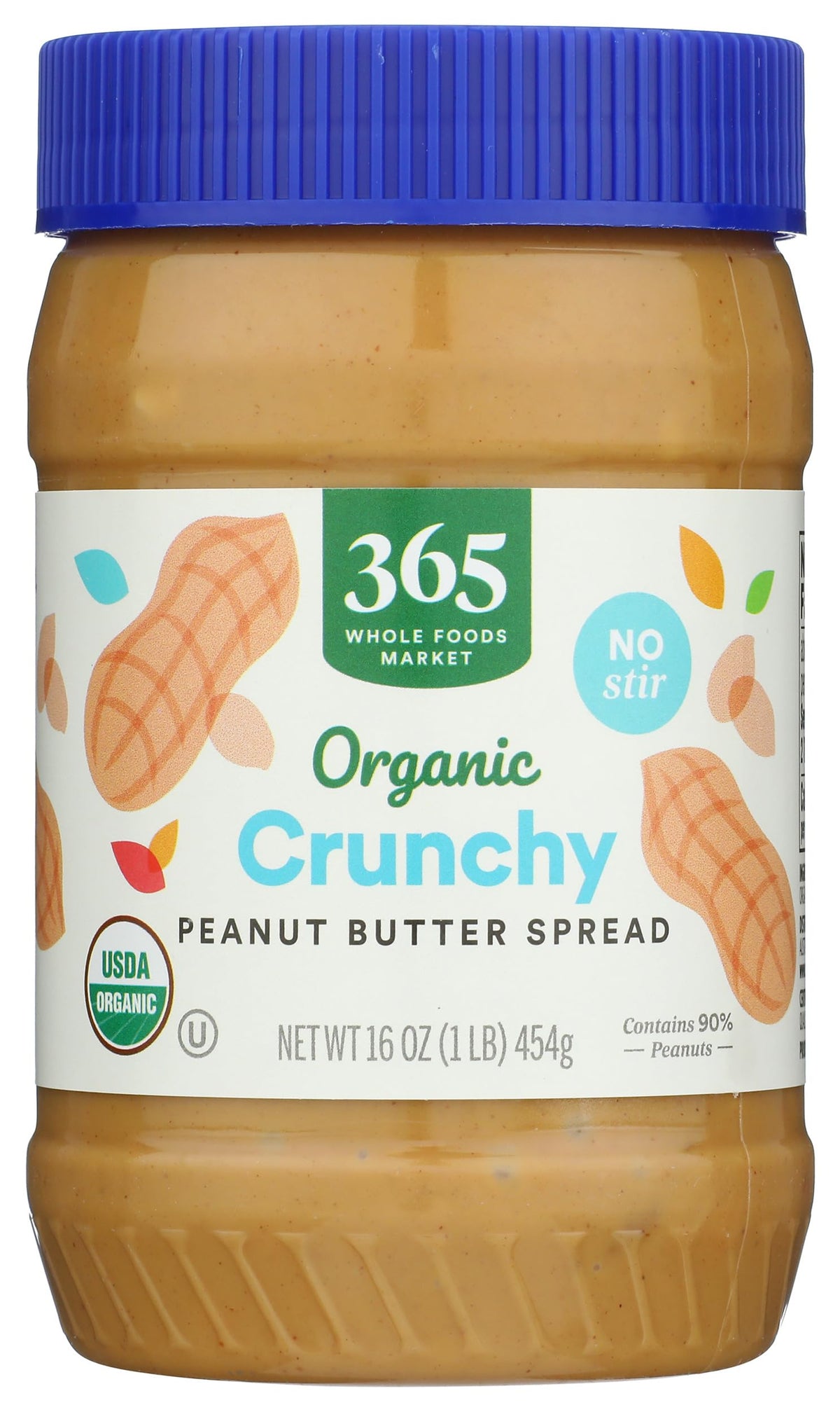 365 by Whole Foods Market, Organic Crunchy Peanut Butter Spread, No Stir, 16 Ounce