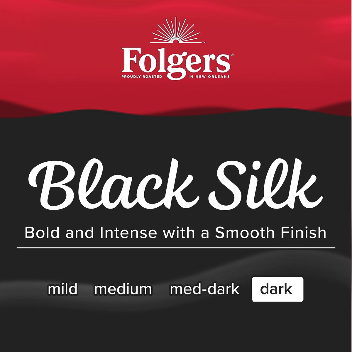 Folgers Black Silk Dark Roast Ground Coffee, 22.6 Ounce Canister