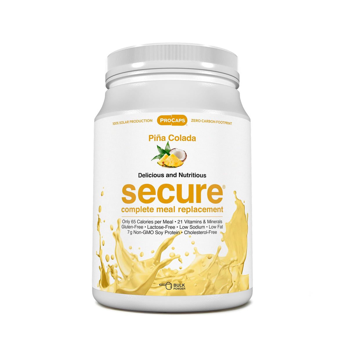 ANDREW LESSMAN Secure Soy Complete Meal Replacement - Piña Colada 30 Servings - Only 65 Calories, 7g Non-GMO Soy Protein, Vitamins and Minerals