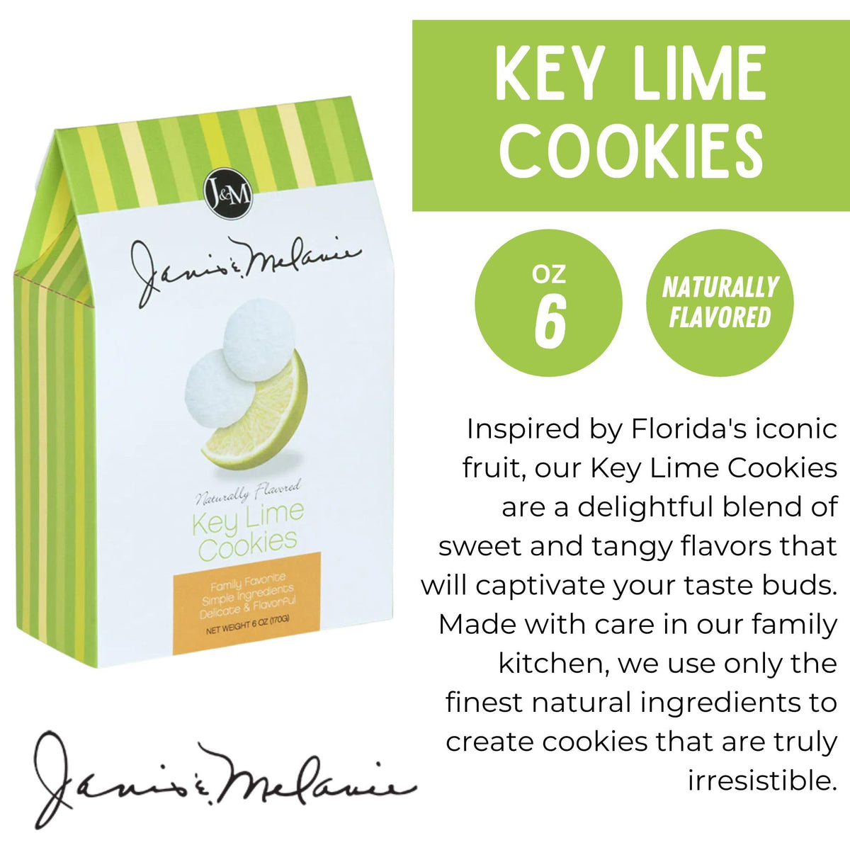 J&M Foods Key Lime Cookies, 6 Ounce