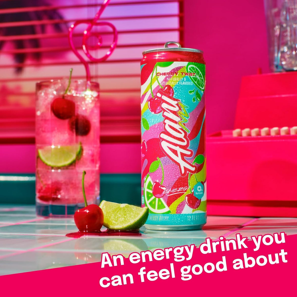 Alani Nu CHERRY TWIST Ice Sugar Free, Low Calorie Energy Drinks | 200mg Caffeine | Antioxidants | Biotin, B Vitamins | Zero Sugar | 15 Calories or
