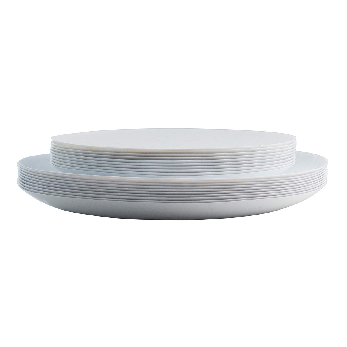 Posh Setting White Plastic Plates Disposable Plastic Wood Pattern Dinnerware (Includes 20 Dinner Plates and 20 Salad Plates) Elegant Disposable