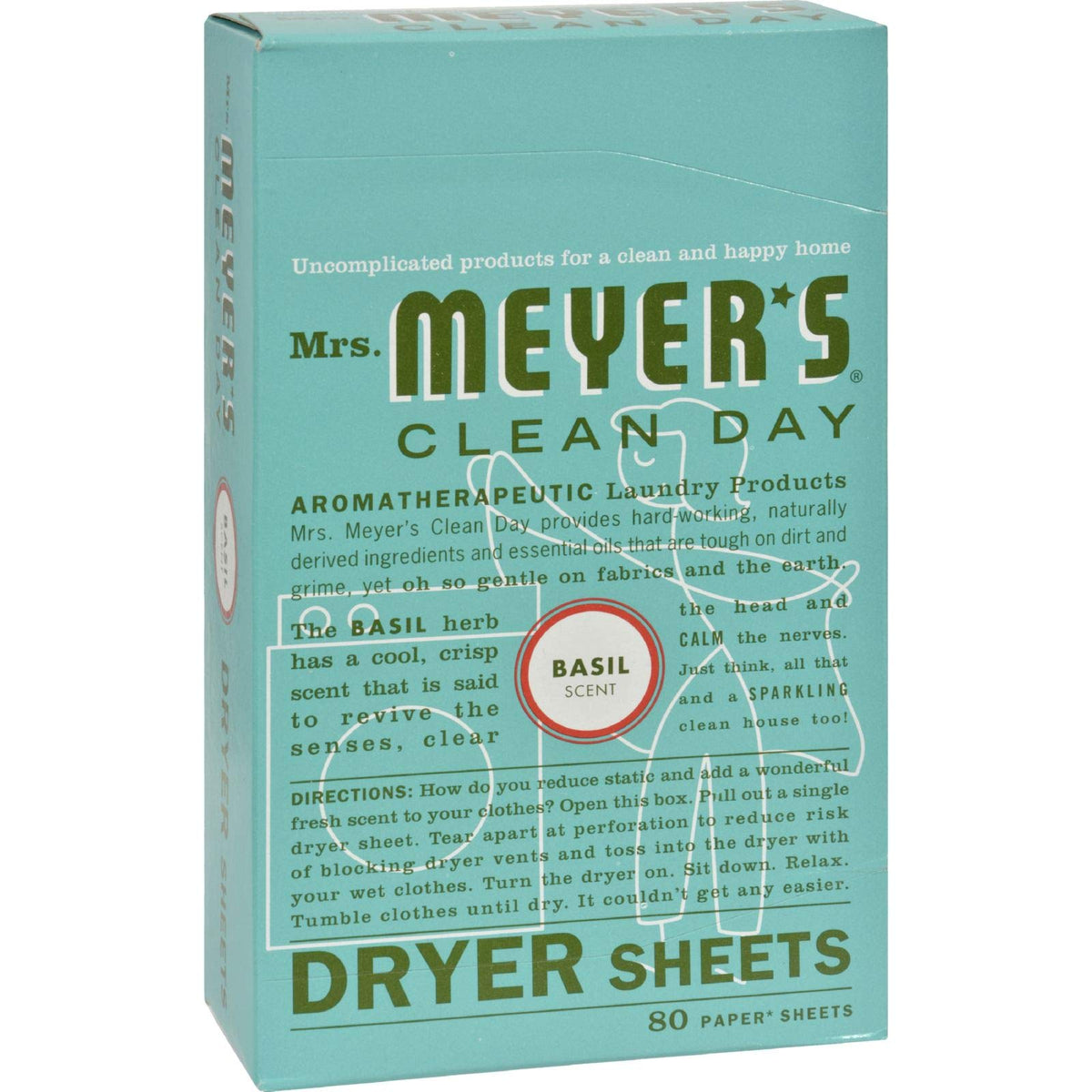 Mrs. Meyer'S Dryer Sheets - Basil - 80 Sheets