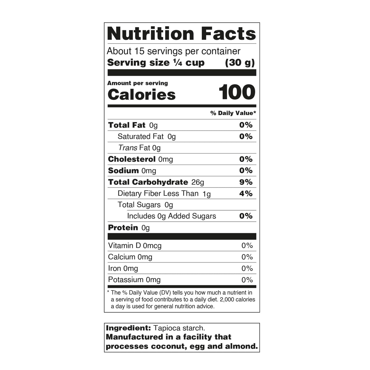 Just About Foods Tapioca Flour, Gluten & Grain Free, No Artificial Flavors, Paleo & Kosher Certified 1 LB