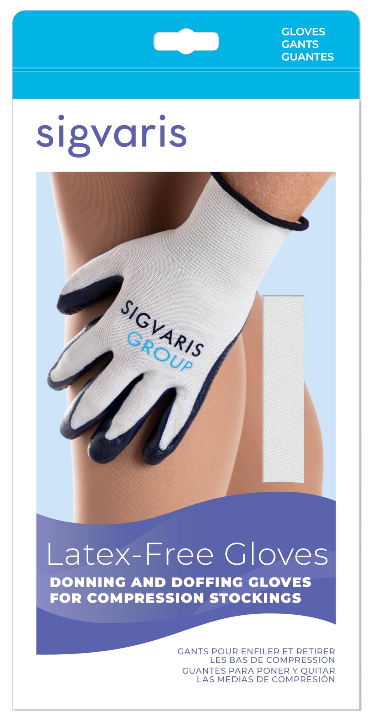 Sigvaris Accessories 592RPRX Latex-Free Unisex Donning Gloves for Practical & Protective Application of Compression Stockings, Socks, Hosiery, 1 Pair