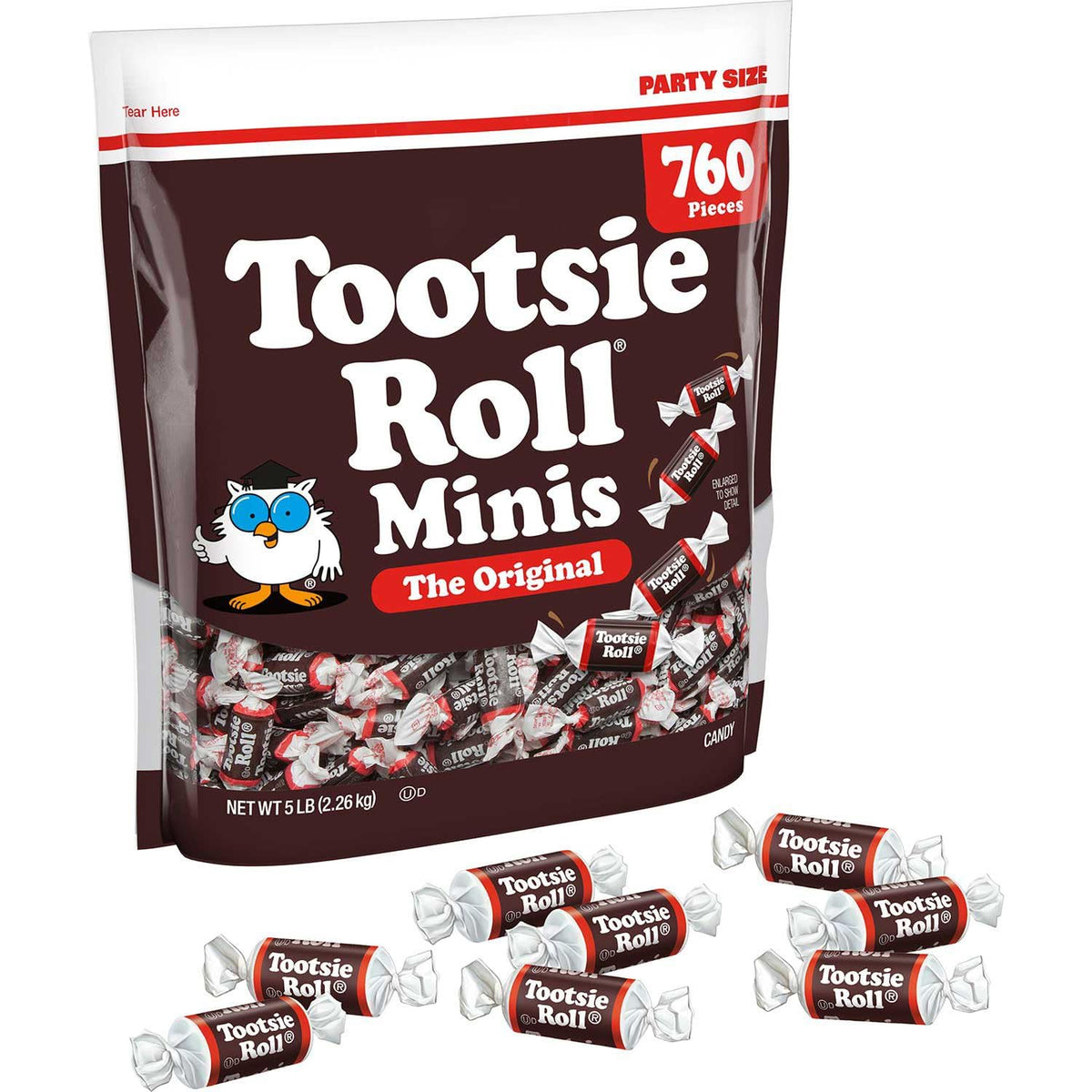 Tootsie Roll Chocolate Minis Chewy Candy, 5 lbs.