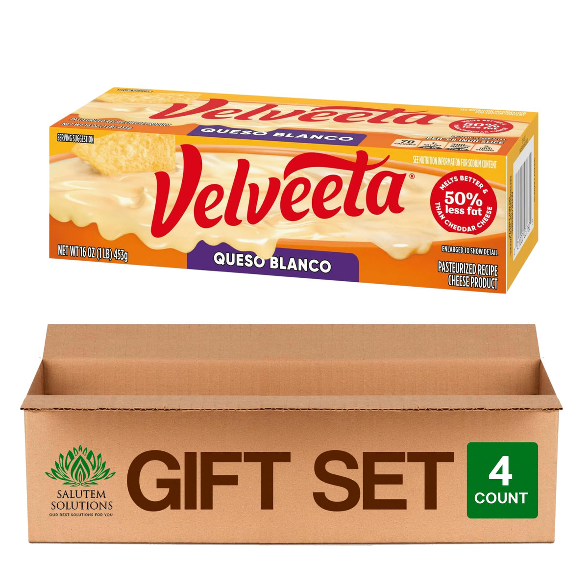 Salutem Vita - Queso Blanco Melting Cheese Dip Sauce, 16 oz, Gift Set - Pack of 4