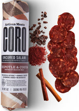 Coro Chipotle & Cocoa Dried Salami Stick - 5oz | Sweet, Savory, Bold Spices