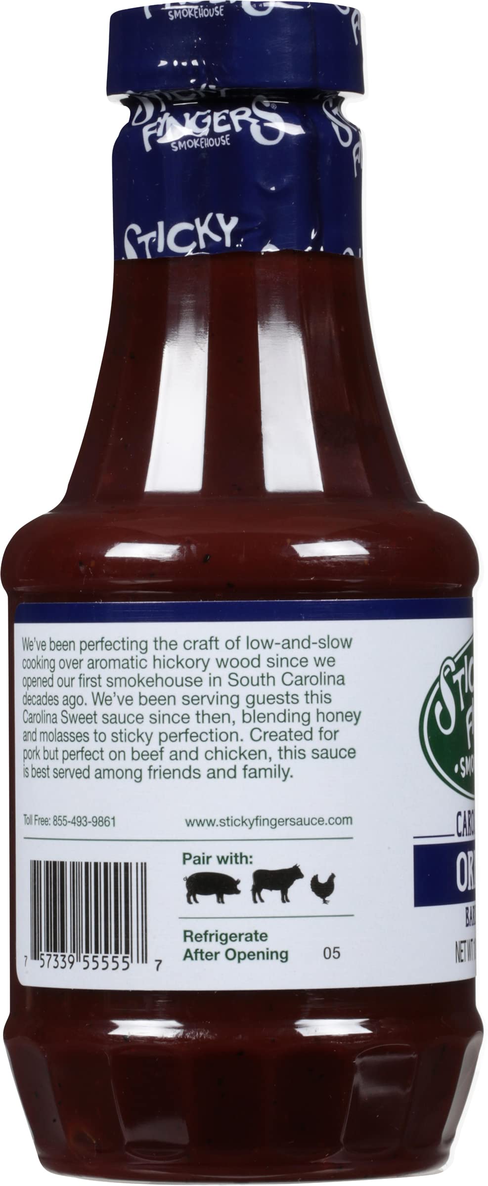 Sticky Fingers Smokehouse Carolina Sweet Original Barbecue Sauce, 18 Fluid Ounces
