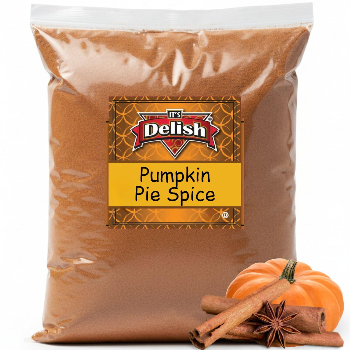 Gourmet Pumpkin Pie Spice Powder by It's Delish, 1 Lb Bulk Bag | Awesome Pumkin and Apple Pies Seasoning | Coffee Latte Tea Holiday Baking | Blend