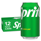 Sprite Lemon Lime Soda Soft Drinks, 12 fl oz, 12 Pack,Cans