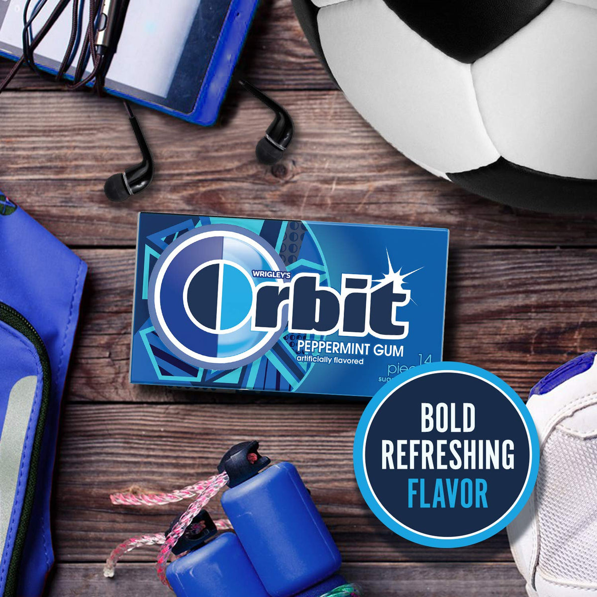 ORBIT Peppermint Sugar Free Gum Individually Wrapped, Bulk Packs of Gum, 12 Packs of 14-Pieces (168 Total Pieces)