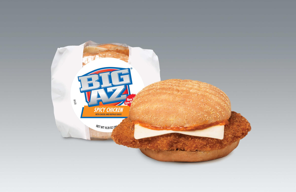 Advance Pierre Big Az Spicy Chicken Sandwich with Cheese, 10.2 Ounce -- 8 per case.