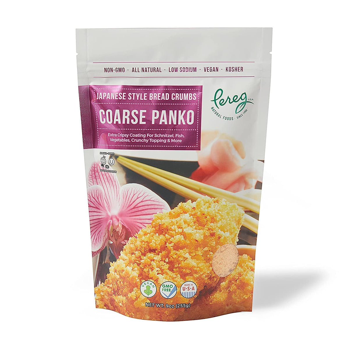 Pereg Coarse Japanese Panko Bread Crumbs (9 Oz x 6 Pack) - Breadcrumbs with Coarse Crispy Texture - for Crunchy Coating & Stuffing - Schnitzel, Vegetables, Seafood, Chicken, Meatballs