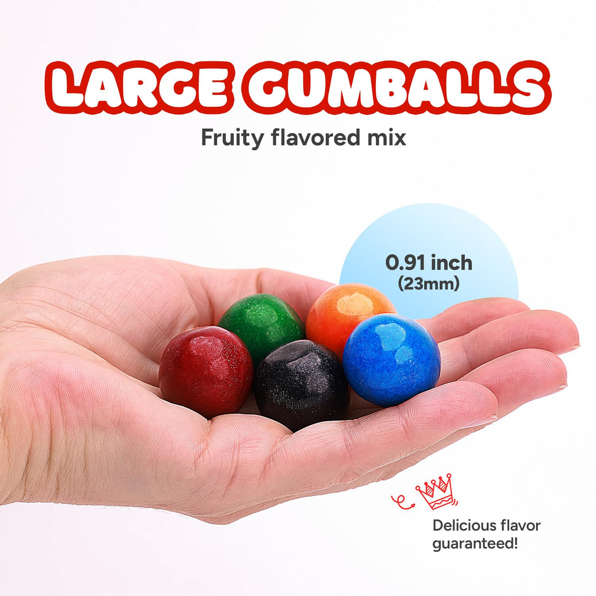Gumballs - 0.91 Inch Large Gumballs for Gumball Machine Refill - Kids Chewing Bubble Gum - 15.5 LB Bulk Gumballs - 1080 Gumballs for Kids