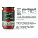 Bionaturae Organic Tomato Basil Pasta Sauce, Pizza, 24 Oz Jar (2 Pack)