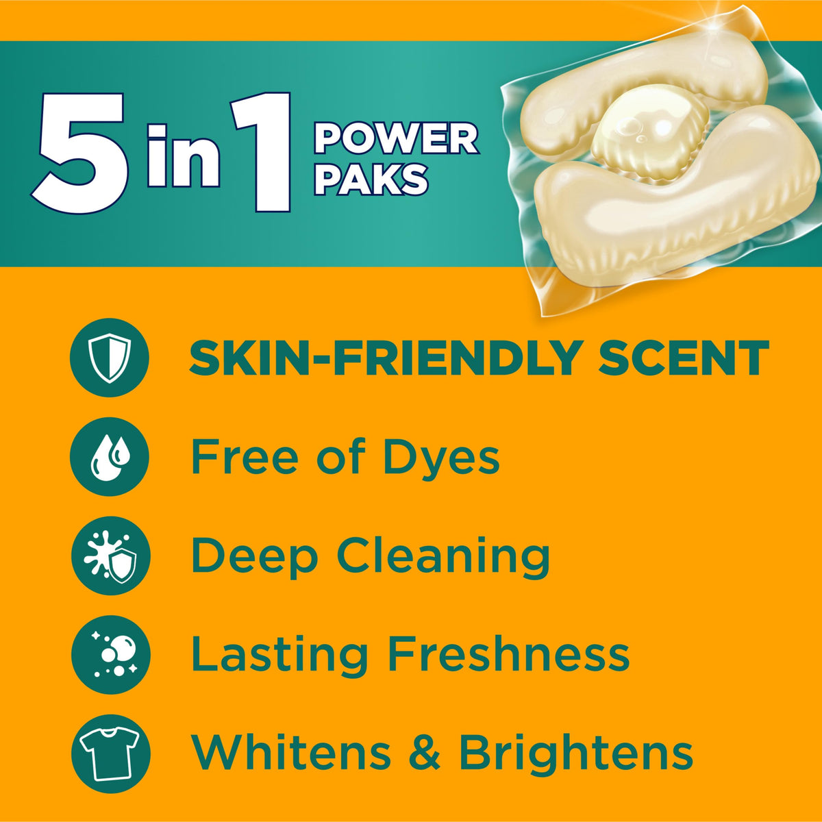Arm & Hammer Sensitive Fresh Scent 5-IN-1 Power Paks, 42 count