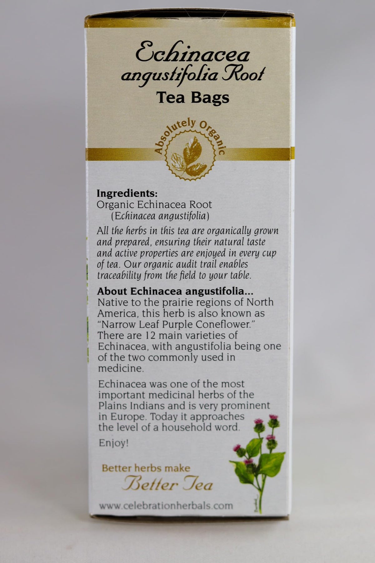 Celebration HERBALS Echinacea ANG Herb Tea Organic 24 Bag, 0.02 Pound