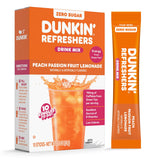 Singles To Go! Dunkin' Refreshers, Peach Passionfruit Lemonade, 10 Count