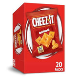 Cheez-It Cheese Crackers, Baked Snack Crackers, Lunch Snacks, Original, 20oz Box (20 Packs)