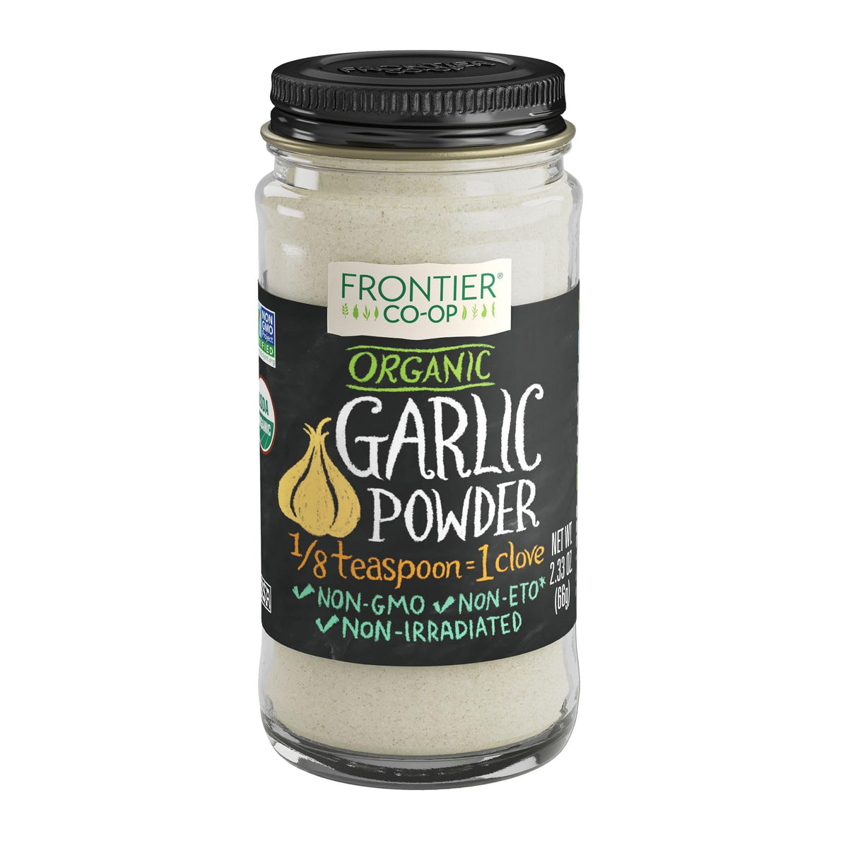 Frontier Garlic Powder Organic Bottle, 2.33 Ounce