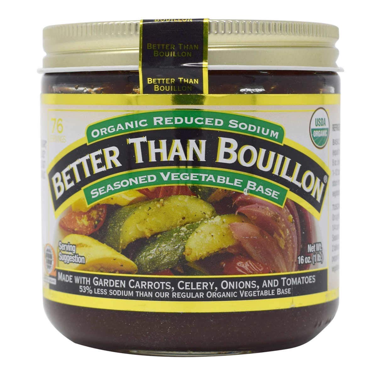 Better Than Bouillon Organic Vegetable Base 16 Oz, Reduced Sodium, Original Version, EACH