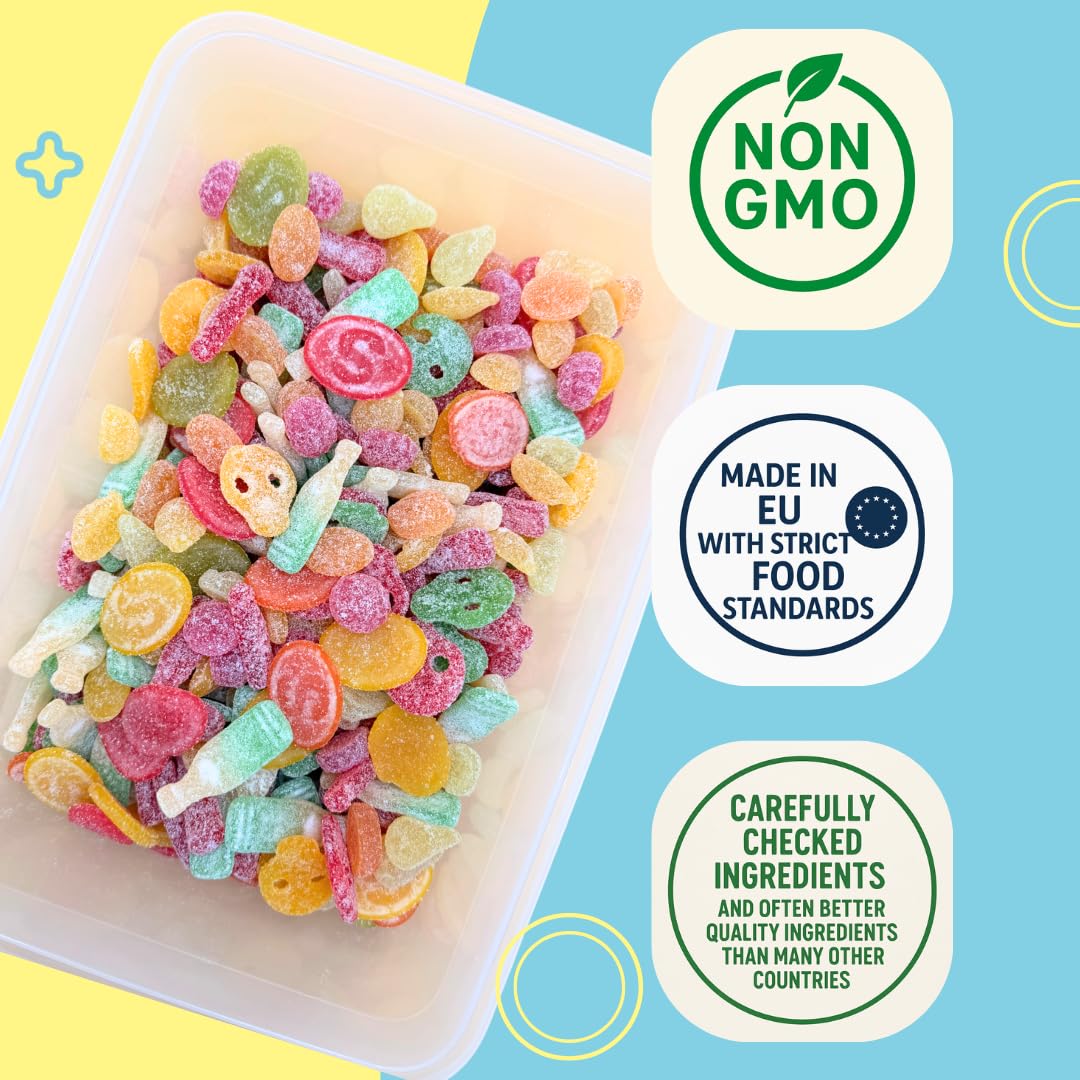 Candy Coated Marshmallow Hearts - Crunchy Candy Shell & Soft Chewy Center - Colorful Heart-Shaped Treats - Pick & Mix 8oz - 1/2 lbs - 227g