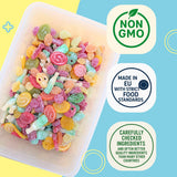 Candy Coated Marshmallow Hearts - Crunchy Candy Shell & Soft Chewy Center - Colorful Heart-Shaped Treats - Pick & Mix 8oz - 1/2 lbs - 227g