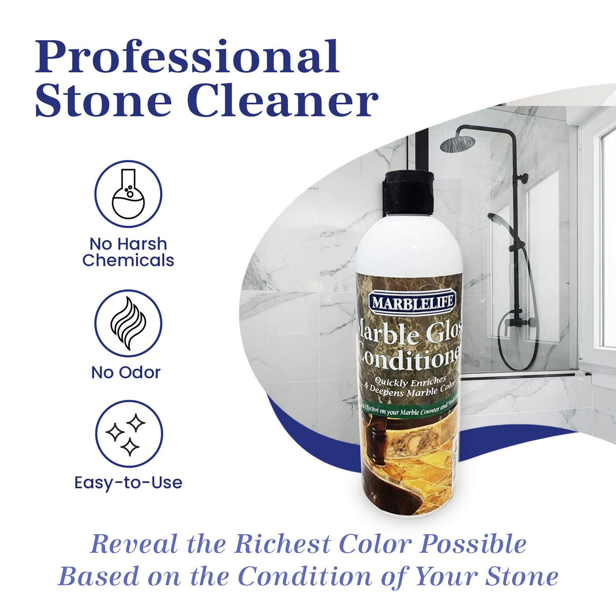 Marblelife Marble Gloss Conditioner, Used For Heavy Duty Countertop, Table, Bar, and Vanity Surfaces, Easy To Use Marble Conditioner Helps Rejuvenate