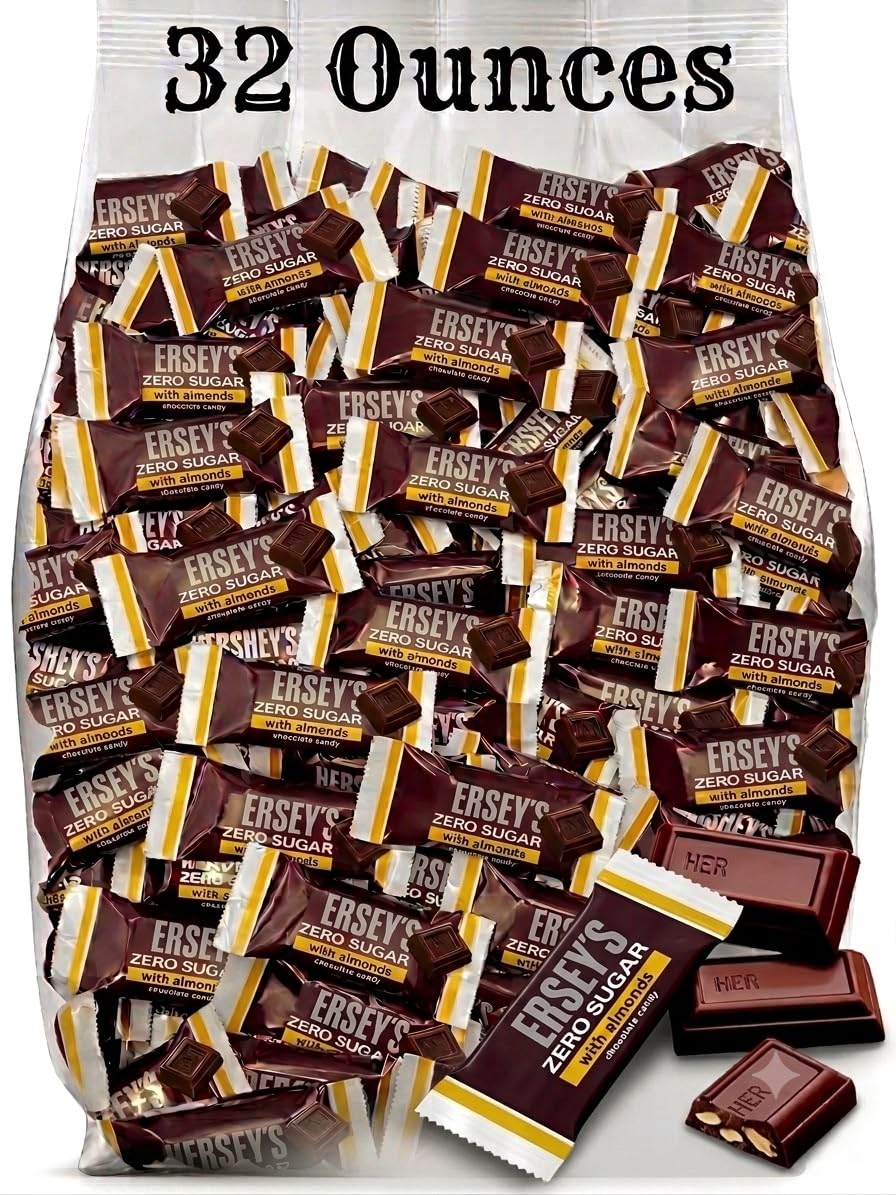 Zero Sugar Milk Chocolate Candy with Almonds, Bulk Bag, 2 lb