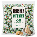 Hershe,y Kisses Sugar Cookie Chocolate Candy 60 Count Bulk Bag Individually Wrapped Creamy Chocolate Treats for Holiday Parties, Candy Dishes, Baking