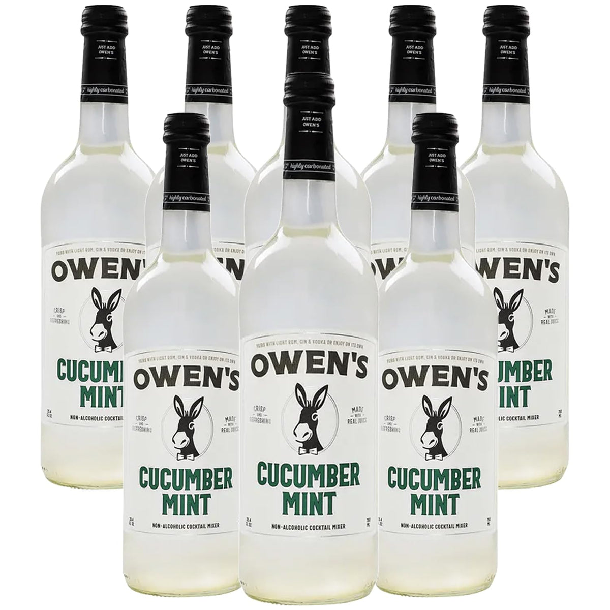 Owen’s Craft Mixers | Cucumber Mint 8 Pack 750ml | Handcrafted in the USA with Premium Ingredients | Vegan & Gluten-Free Soda Mocktail and Cocktail
