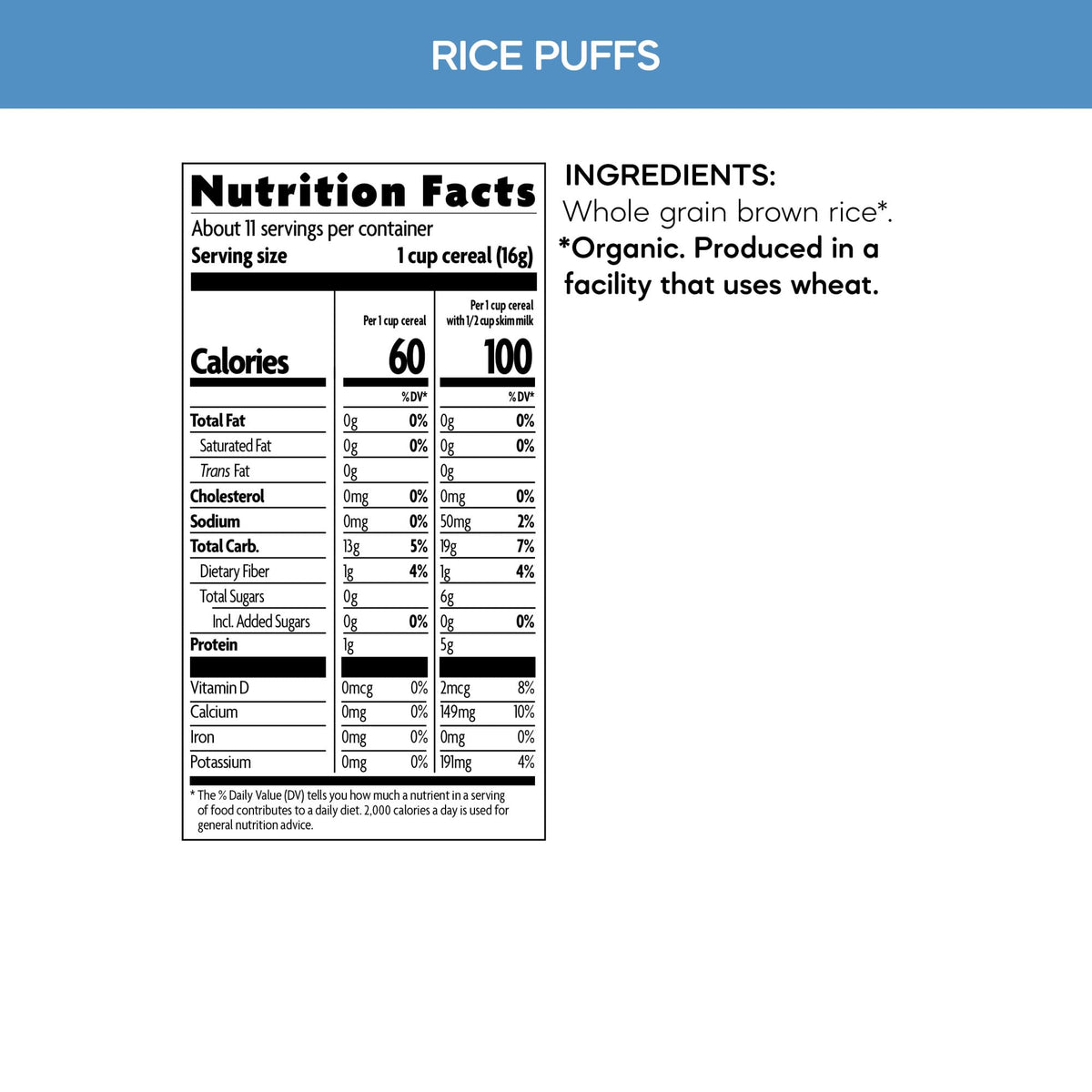 Nature's Path Organic Rice Puffs Cereal, 6 oz (Pack of 1), Earth Friendly Packaging