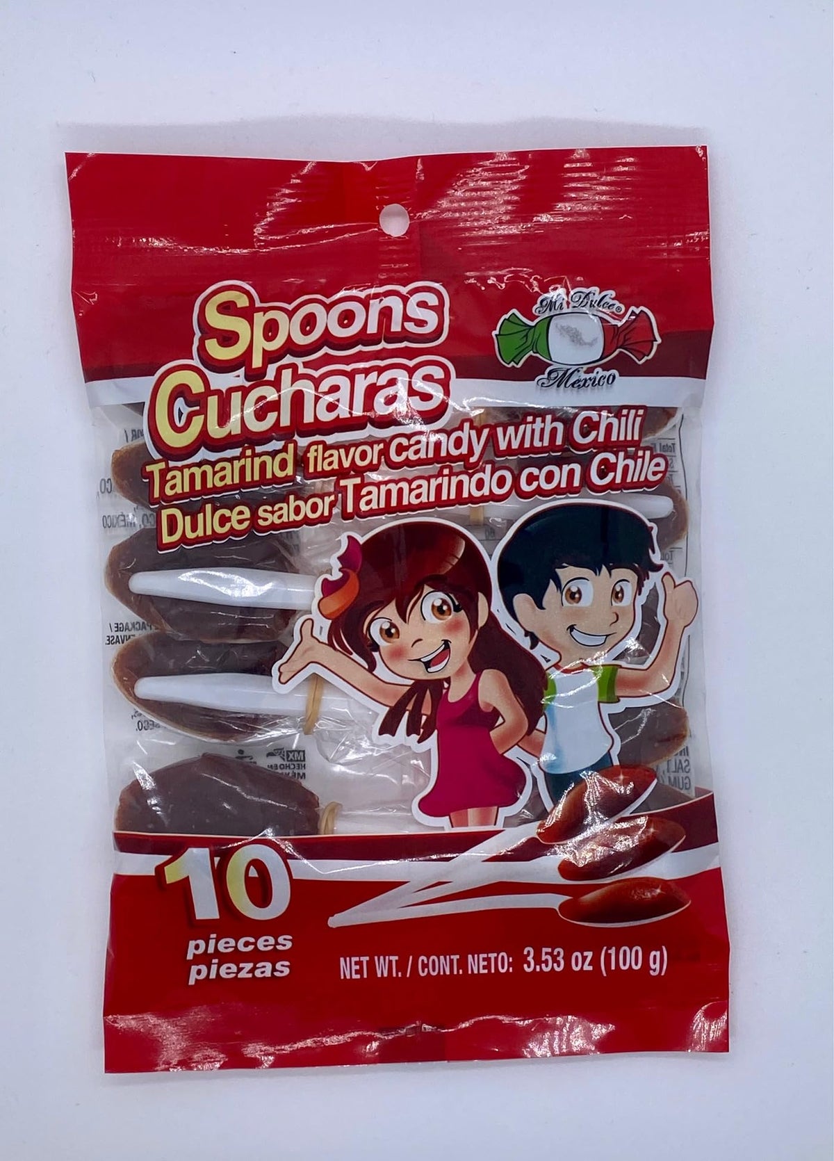 MDM SPOONS CHUCHARAS TAMARIND FLAVOR CANDY 10PC BAG 3.53OZ
