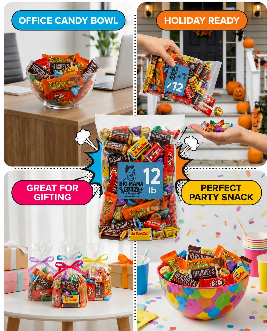 Big Mama Candy Chocolate Candy Variety Pack 10 lb Bulk Bar Mix