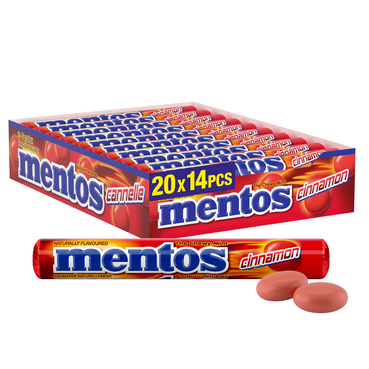 Mentos Cinnamon Candy, 1.32-Ounce Rolls (Pack of 20)