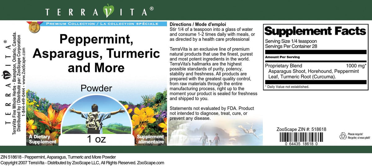 Peppermint, Asparagus, Turmeric and More Powder (1 oz, ZIN: 518618) - 3 Pack