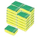 Sponge Individually Wrapped 24 Pack Kitchen Dishwashing Sponge, Non Scratch Scouring Pad, Odor-Free Sponge Wipes for Travel Apartments