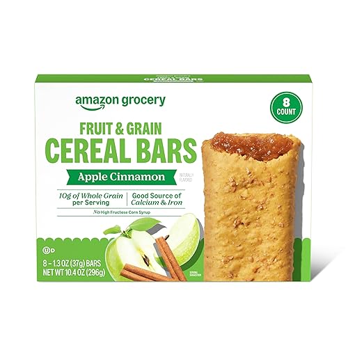 Amazon Grocery, Apple Cinnamon Fruit & Grain Cereal Bars, 1.3 Oz, 8 Ct