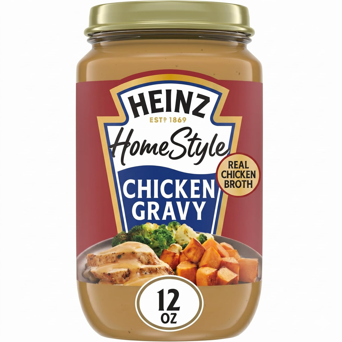 Heinz HomeStyle Classic Chicken Gravy, Savory Poultry Base, Ready to Serve Gravy for Quick Mashed Potatoes and Easy Roast Meals, 12 Ounce (Pack of 6)