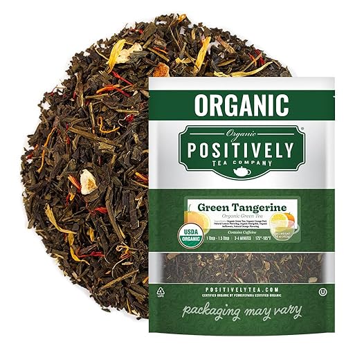 Organic Positively Tea Company, Green Tangerine, Green Tea, Loose Leaf, 16 Ounce
