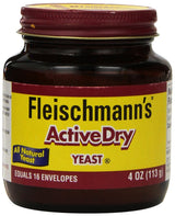 Fleischmanns Yeast, ActiveDry 4 oz Jar