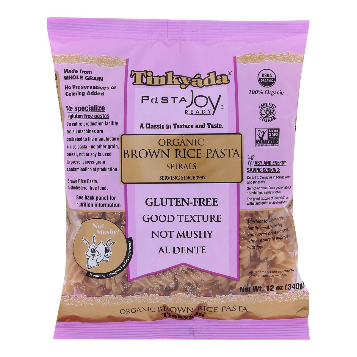 Tinkyada Organic Spiral Brown Rice Pasta, 12 Ounce - 12 per case.12
