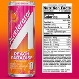 Accelerator Active Energy Drink, Peach Paradise 12oz can (12 pack)