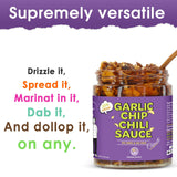 SAUCE UP Original Garlic Chip Chili Sauce - 3 Pack (6oz) | Super Crunchy, Savory & Garlicky | Premium Chef-Curated, Plant-Based, Gluten-Free, Non-GMO