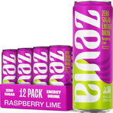 Zevia Zero Sugar Energy Drink, Raspberry Lime, 12 oz Cans (12-Pack) - Naturally Sweetened, Zero Calorie Sugar Free Energy - Non-GMO Project Verified