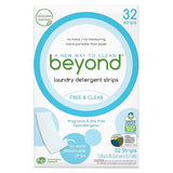 Beyond Laundry Detergent Strips [32 strips] - Free & Clear - Eco-friendly, Hypoallergenic. Travel friendly. Dissolvable Strips.