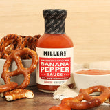 Miller's Banana Pepper Habanero Hot Sauce, Sweet Spicy Banana Pepper Sauce - Best Use for Grilled Meats, BBQ Rub, Chicken Wing, Sandwich 9.5 OZ