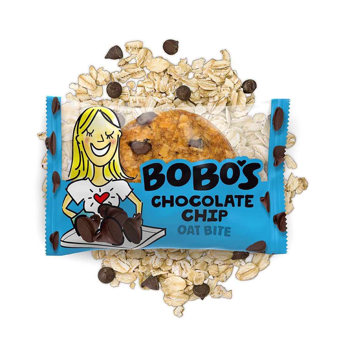 Bobo's Chocolate Chip Oat Bites, Simple Ingredients, Whole Grain Oats, Plant Based, Non-GMO, Gluten Free Breakfast Bars, Healthy Snacks for Adults